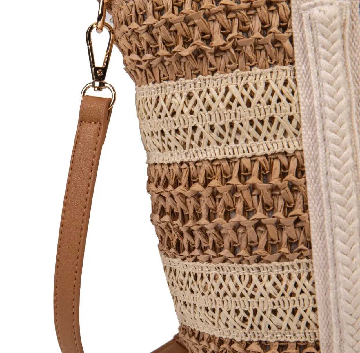 IRIS BEIGE/NATURAL - Bolso rafia