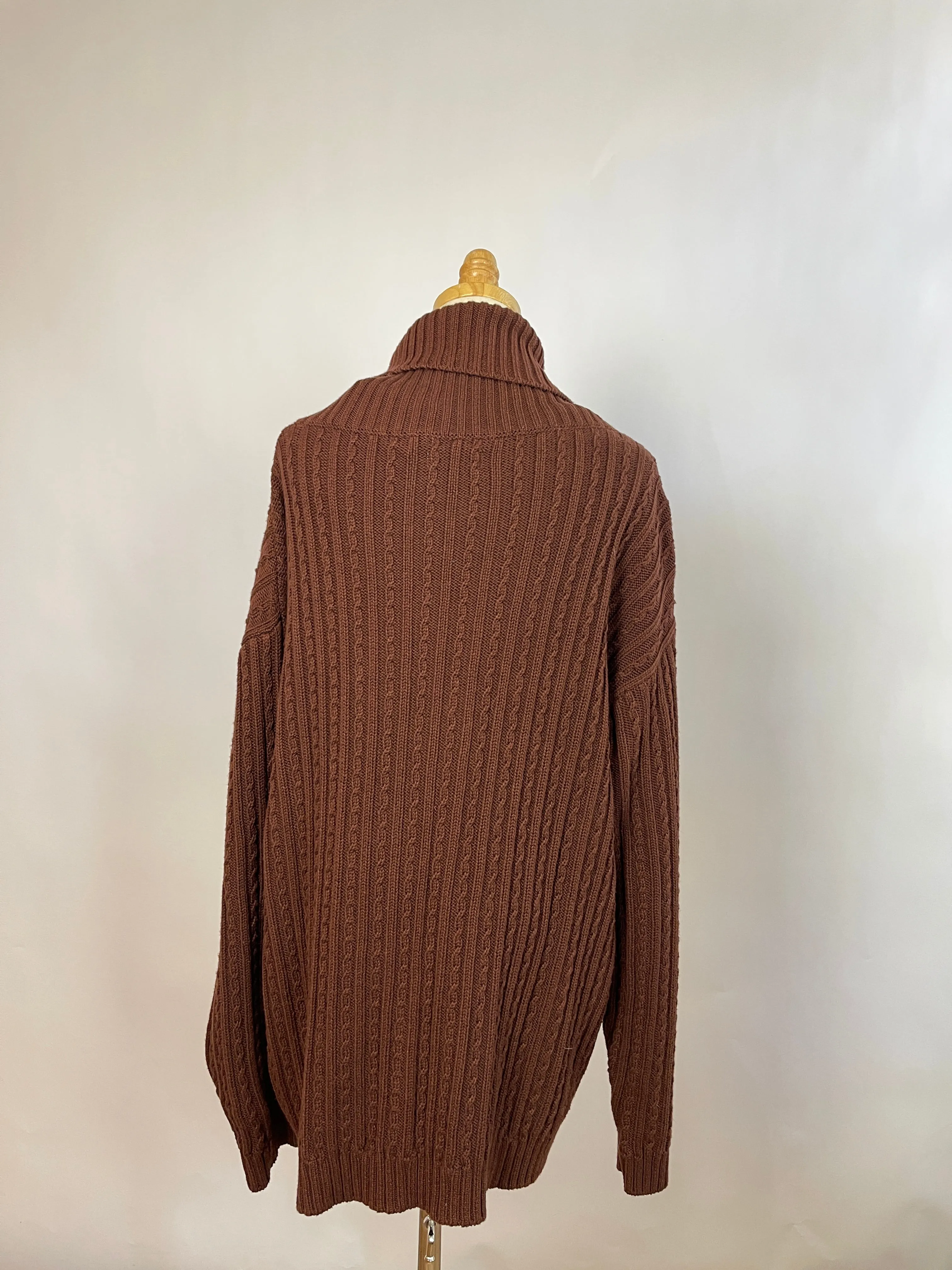 James Street Brown Cable Sweater (L)