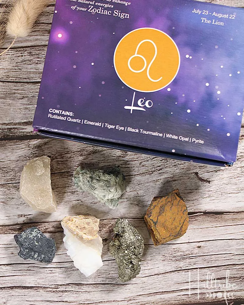 Leo Zodiac Natural Crystal Kit