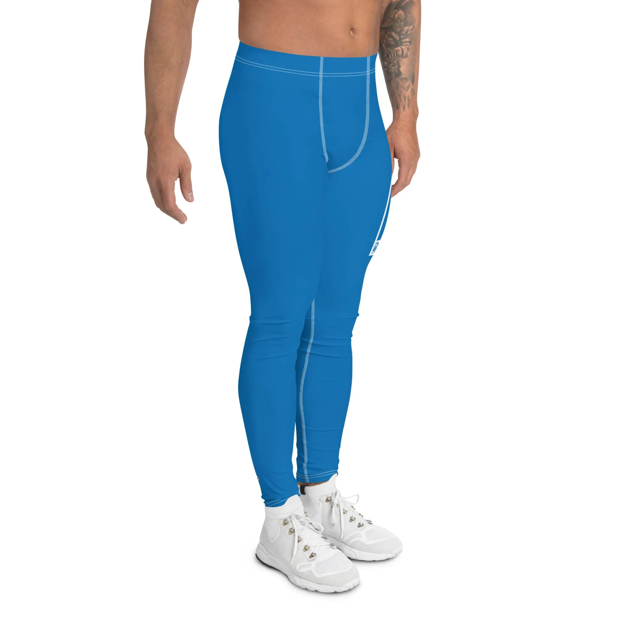 Men's Athletic Workout Leggings For Jiu Jitsu 004 - Azul