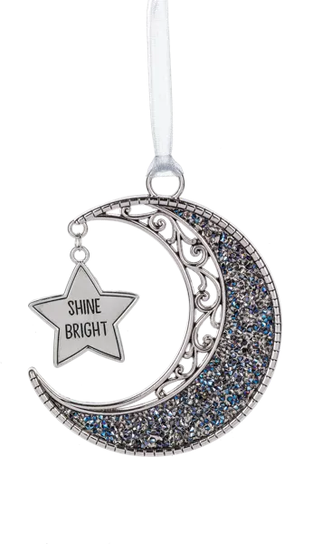 Moon and Stars Metal Ornament - Shine Bright