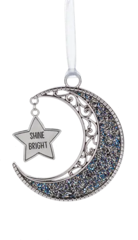 Moon and Stars Metal Ornament - Shine Bright