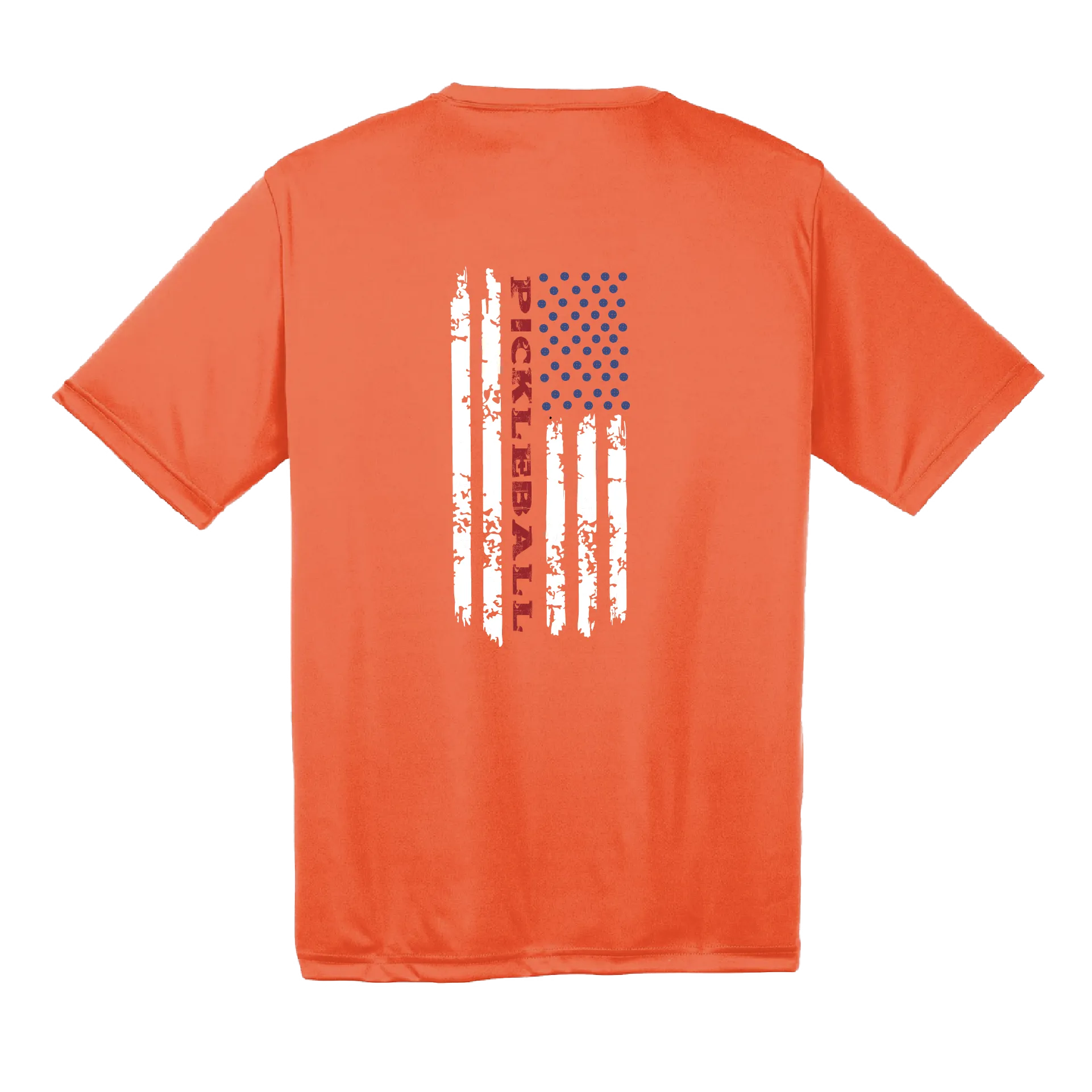 Pickleball Flag (Vertical) | Youth Short Sleeve Athletic Shirt | 100% Polyester