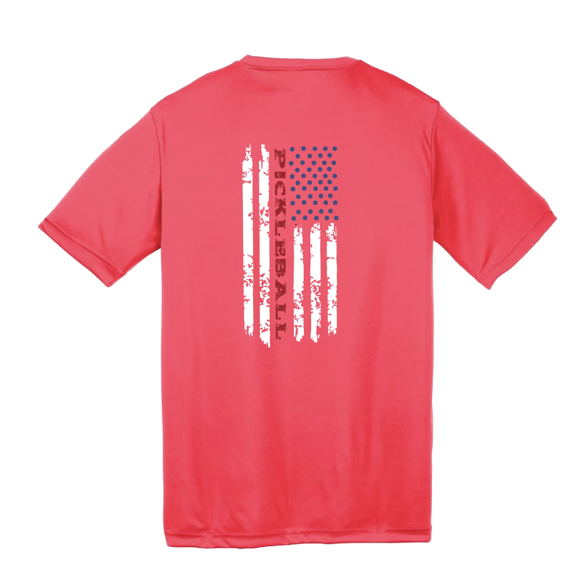 Pickleball Flag (Vertical) | Youth Short Sleeve Athletic Shirt | 100% Polyester