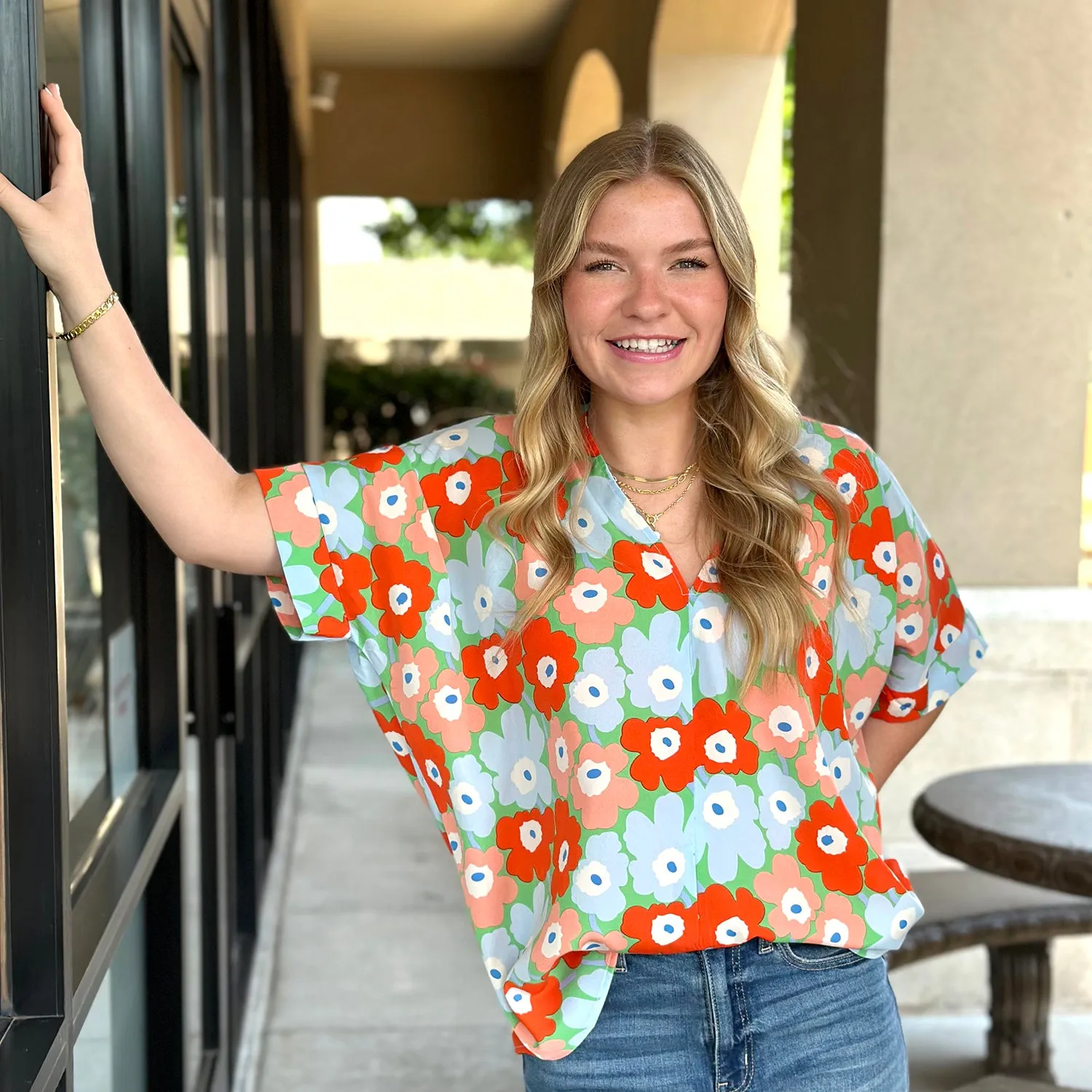 Poppy Bright Top