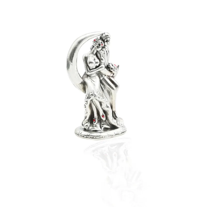 Premium Fine Silver Romantic Couple Statue Gift Showpiece