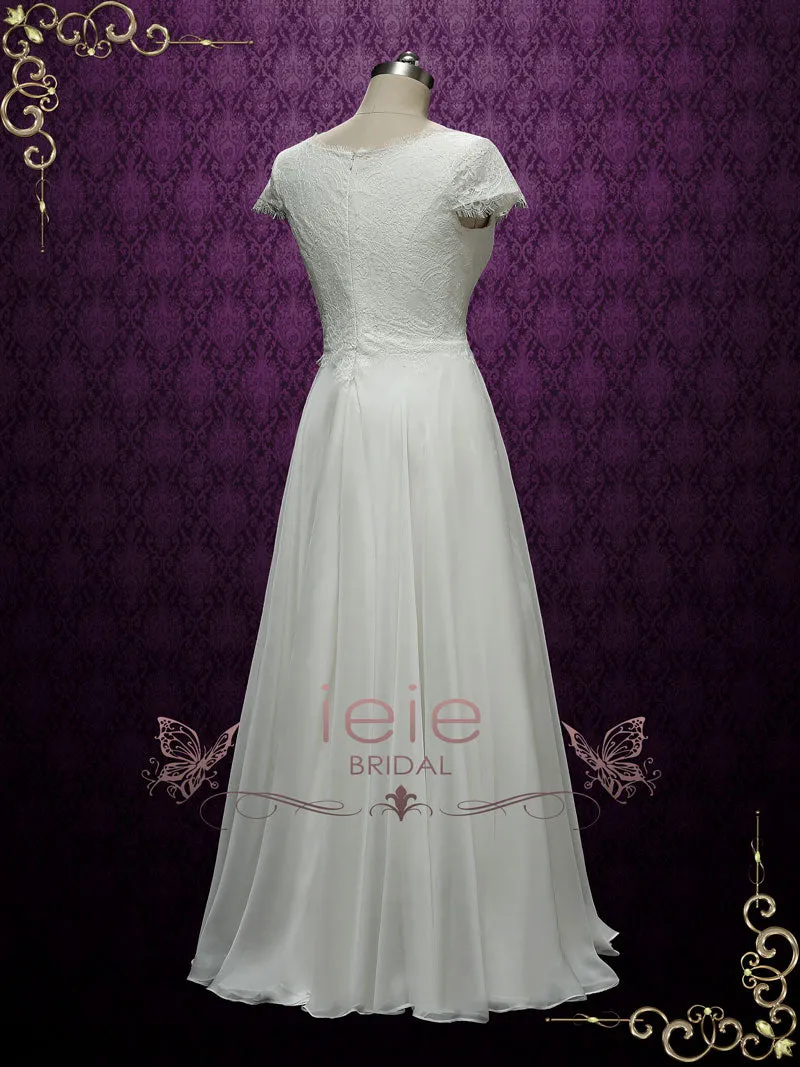 Romantic Chiffon Lace Wedding Dress CELINA