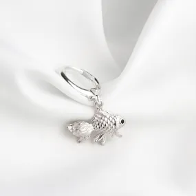 Silver Graceful Fish Earring