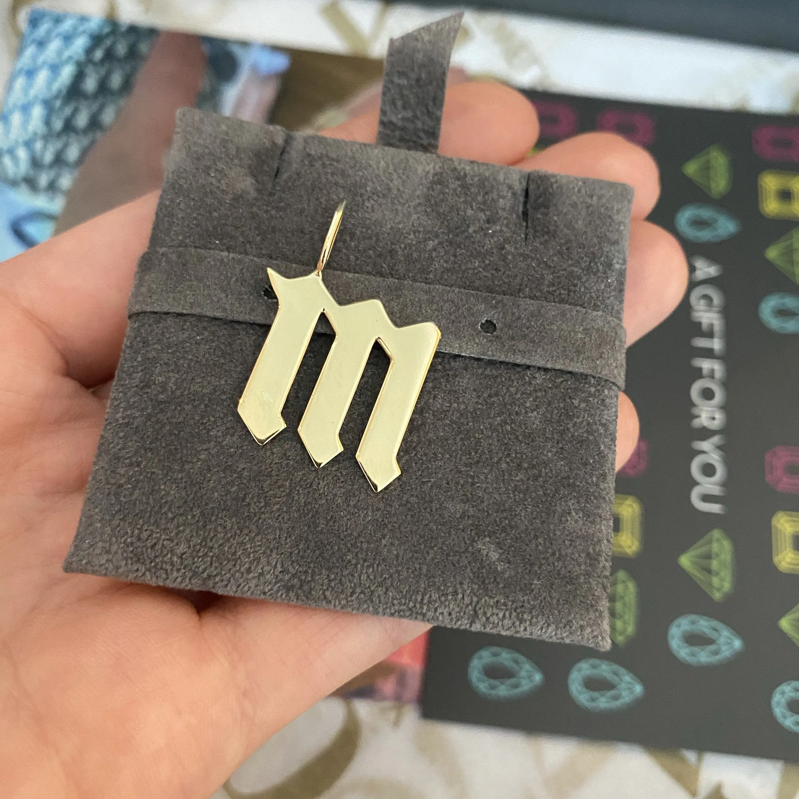 Solid Gothic Initial Charm