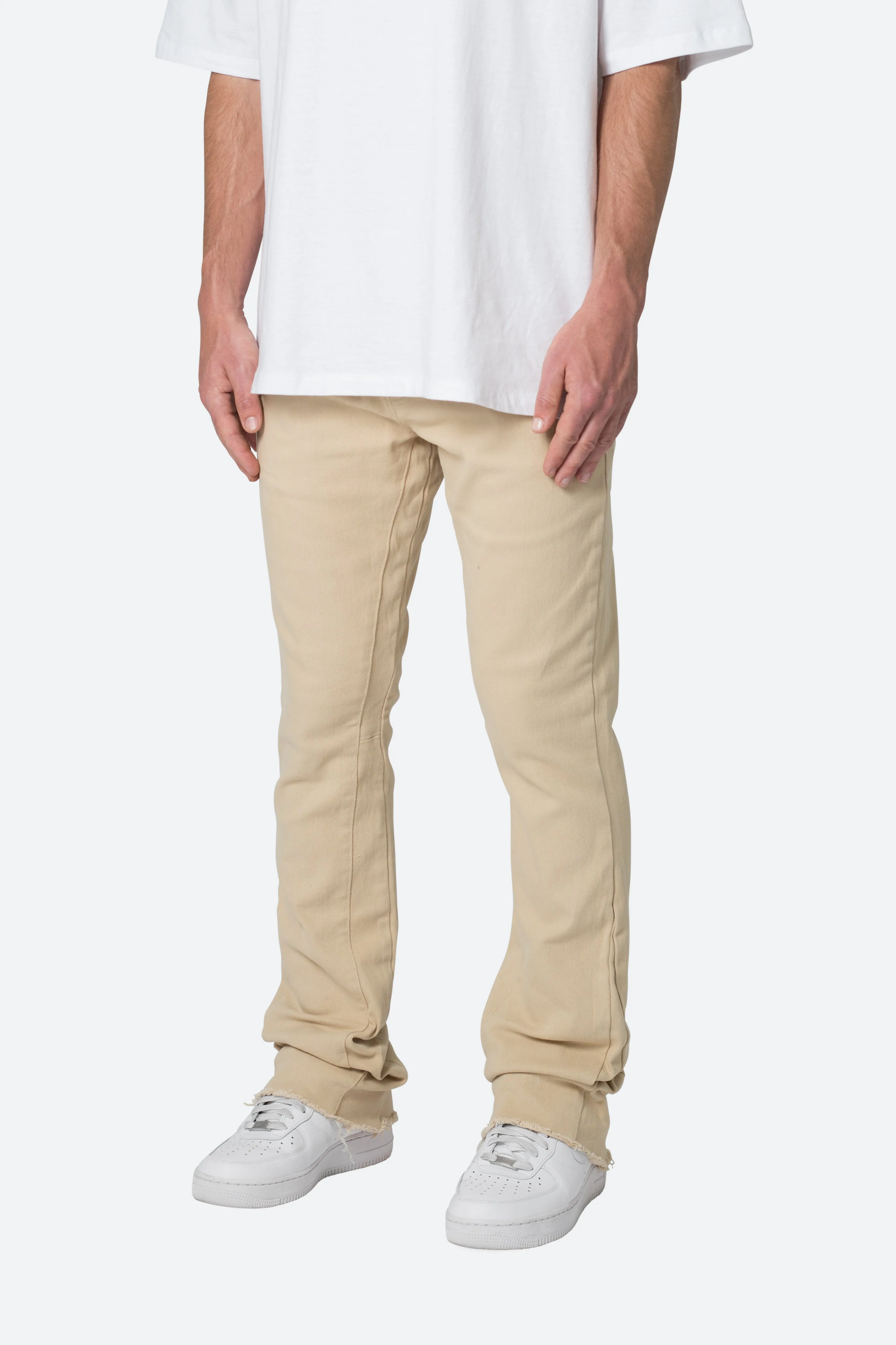 Twill Slim Stacked Pants - Khaki