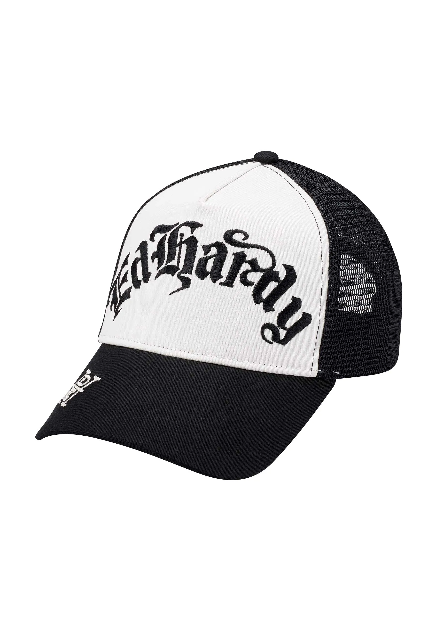 Unisex Gothic Ed Hardy Twill Front Mesh Trucker - Black/White