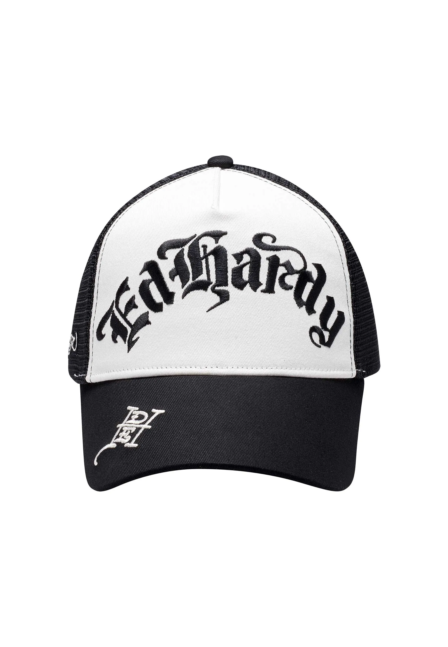 Unisex Gothic Ed Hardy Twill Front Mesh Trucker - Black/White