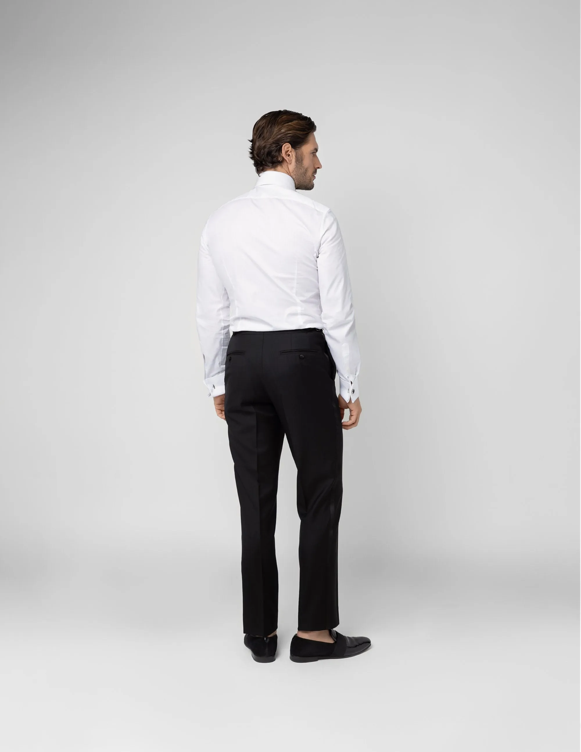 White Slim fit Tuxedo Shirt